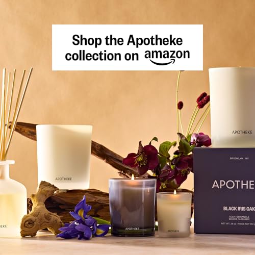 APOTHEKE signature candle close-up showing soy wax for clean, long-lasting aroma.