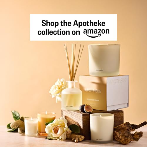 Close-up of APOTHEKE Cedarwood Ginger candle wick before lighting