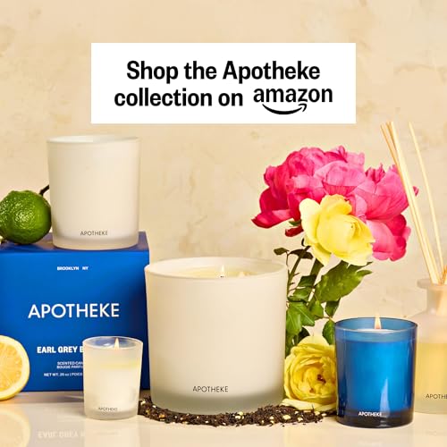 APOTHEKE soy wax blend candle wick ensures a clean, even burn.