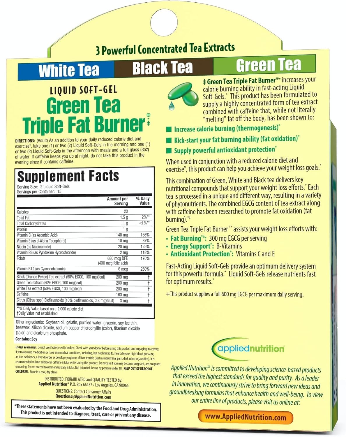 Applied Nutrition Green Tea Fat Burner in an active lifestyle setting.