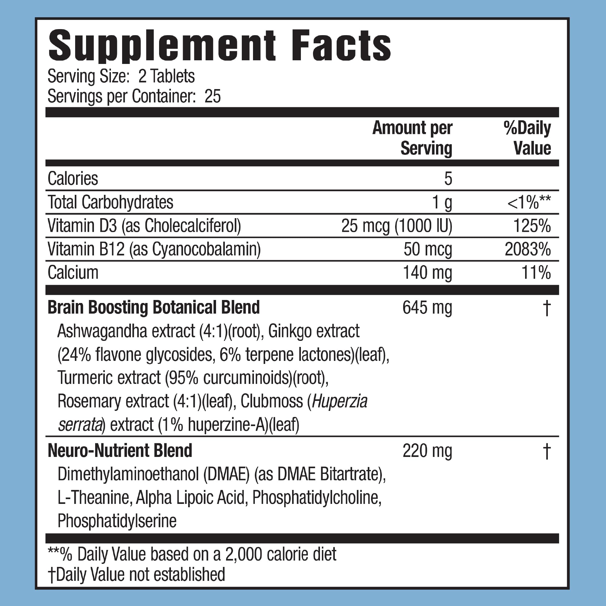 Close-up of a tablet from Applied Nutrition Healthy Brain All-Day Focus emphasizing portability