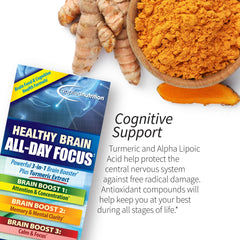 Tablets from Applied Nutrition Healthy Brain All-Day Focus on a study desk