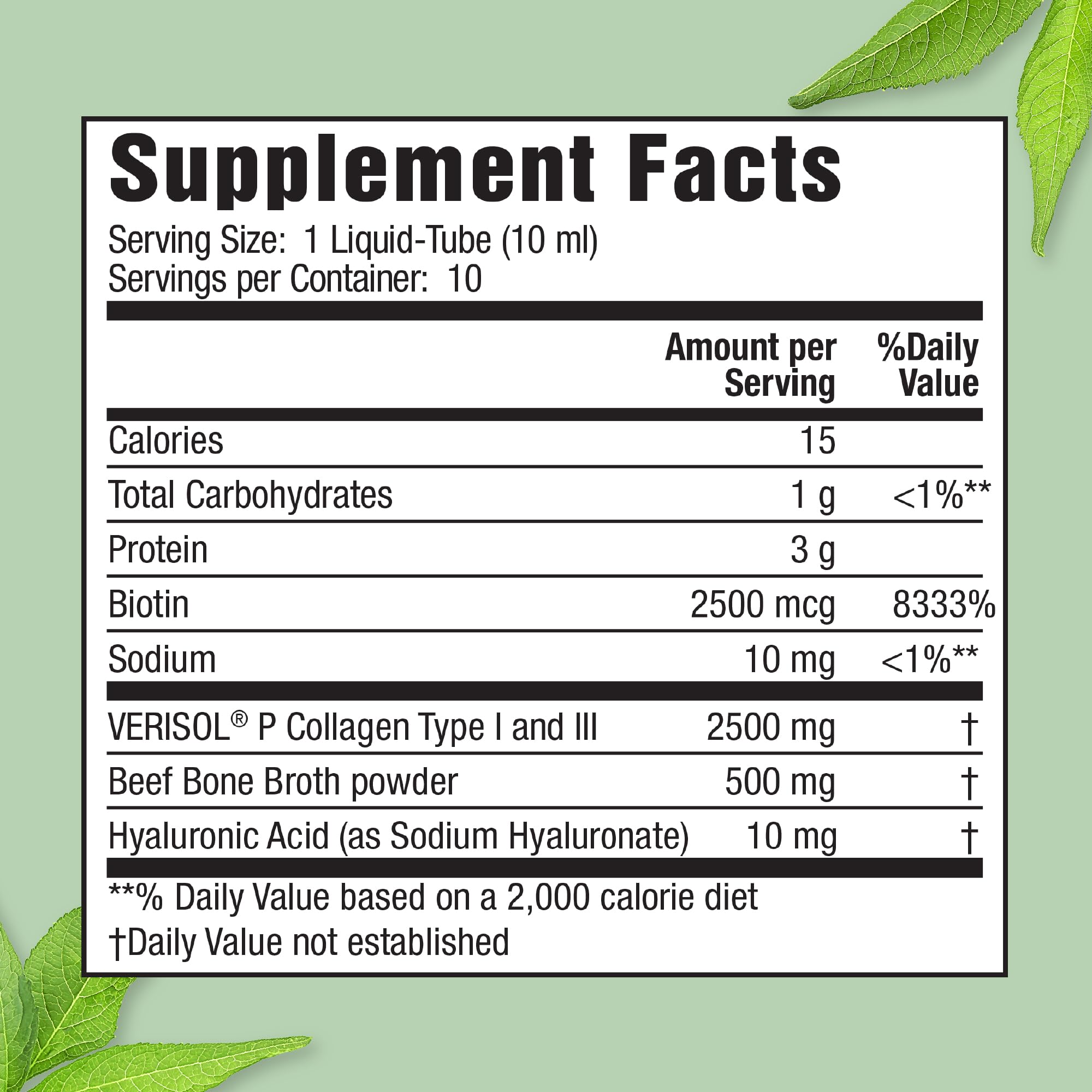 Applied Nutrition liquid collagen bottle pour demonstrates convenient one-per-day routine.