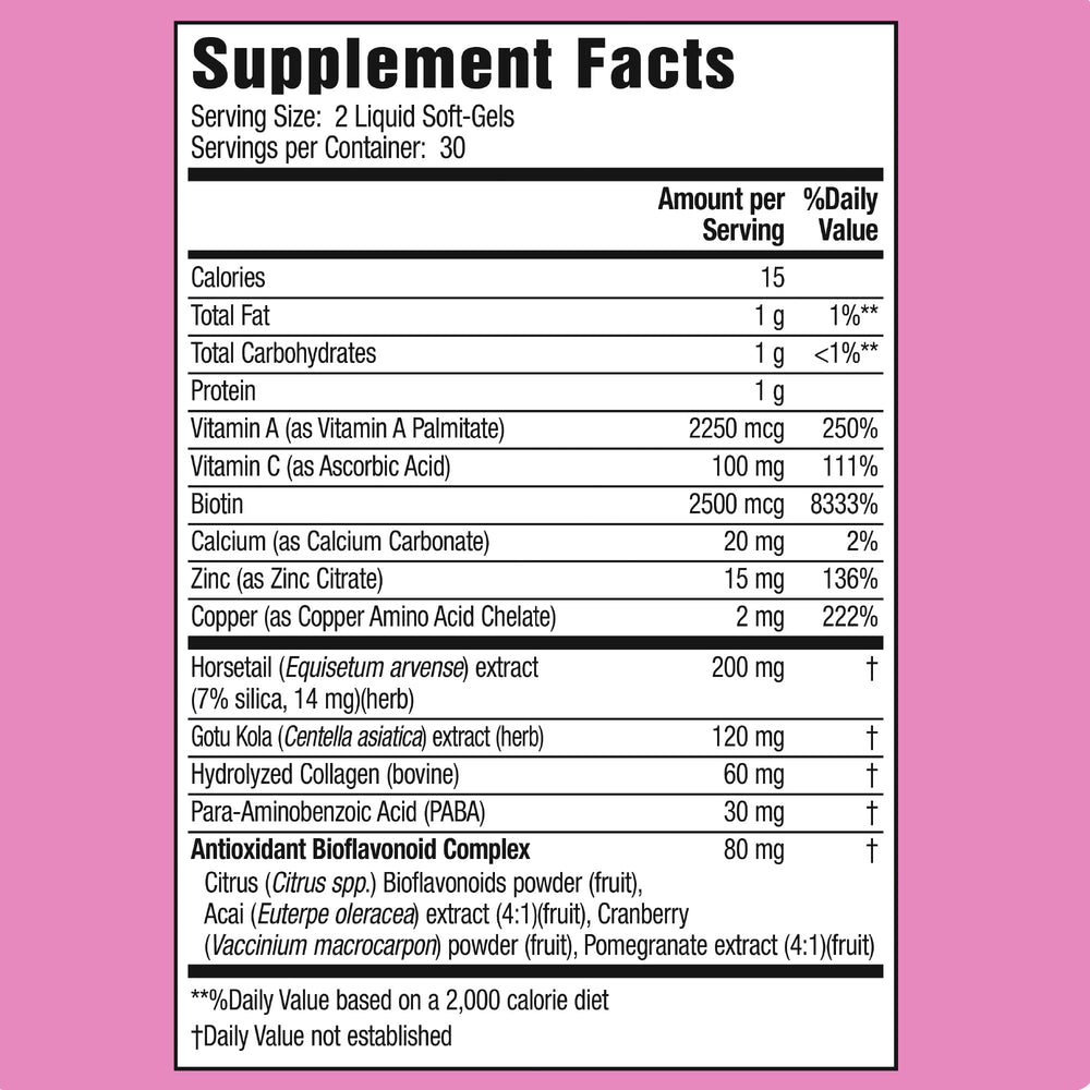 Applied Nutrition Longer Stronger Hair & Nails capsules ready for everyday use.