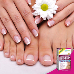 Applied Nutrition Longer Stronger Hair & Nails lifestyle shot encourages daily routine.
