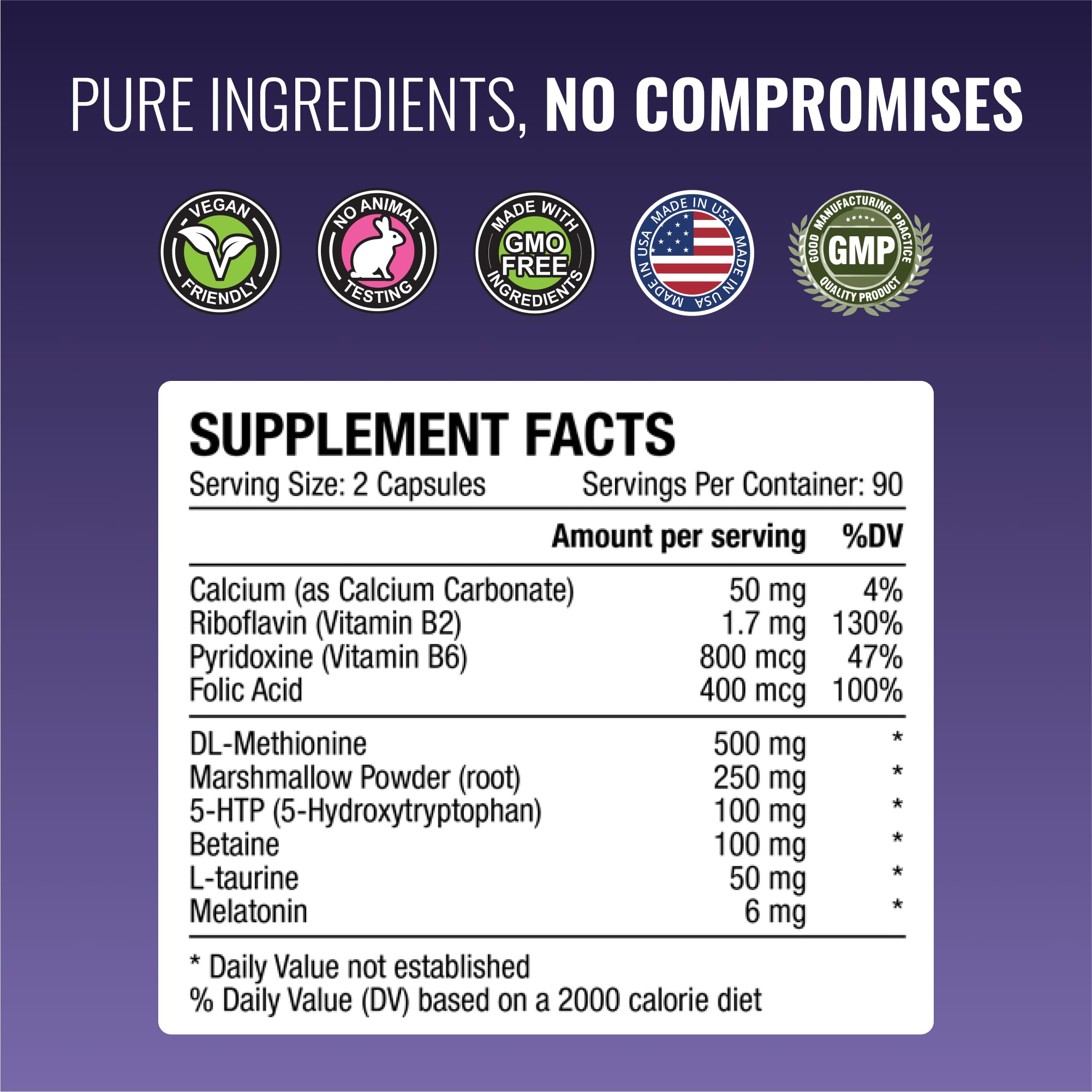 GMP-certified facility seal and third-party testing on packaging.