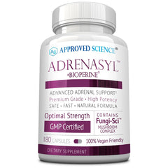 Approved Science Adrenasyl bottle front view for daily adrenal support.