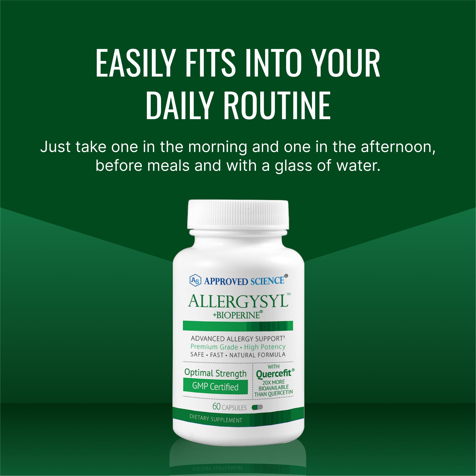 Approved Science Allergysyl daily routine image suggesting easy inclusion in wellness