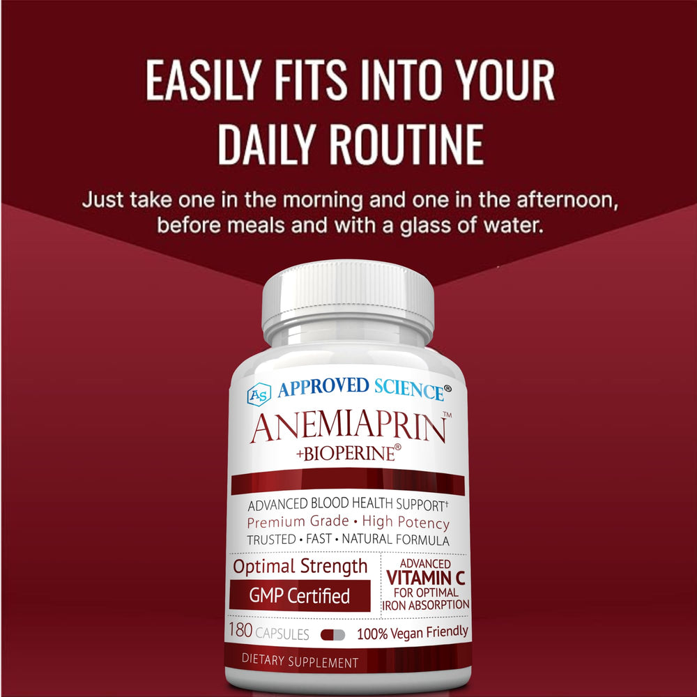 Approved Science Anemiaprin USA-made GMP facility seal signals quality.