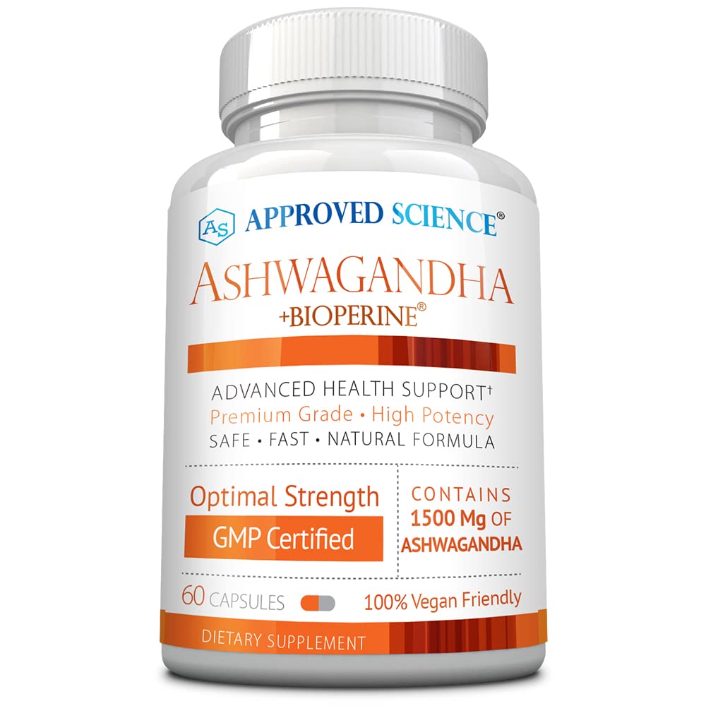 Approved Science Ashwagandha 1500mg bottle supports daily balance