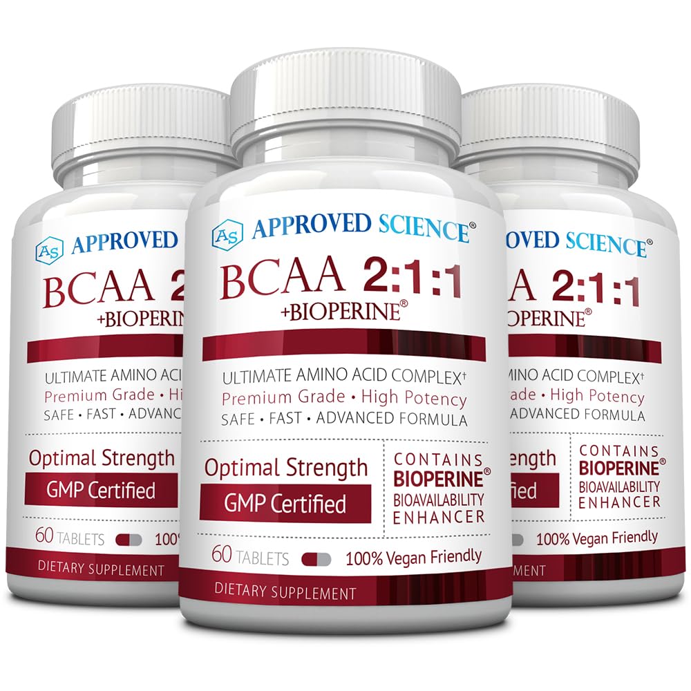 Approved Science BCAA bottle close-up highlighting dosage and quality