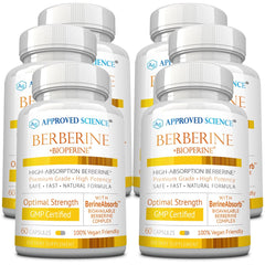 Approved Science Berberine 1000mg bottle front view for daily use and metabolism support