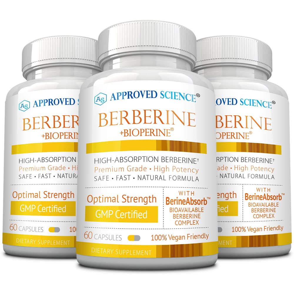 Approved Science Berberine 1000mg bottle close-up for daily wellness
