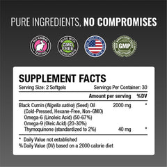 Approved Science Black Seed Oil made-in-USA seal signals quality.