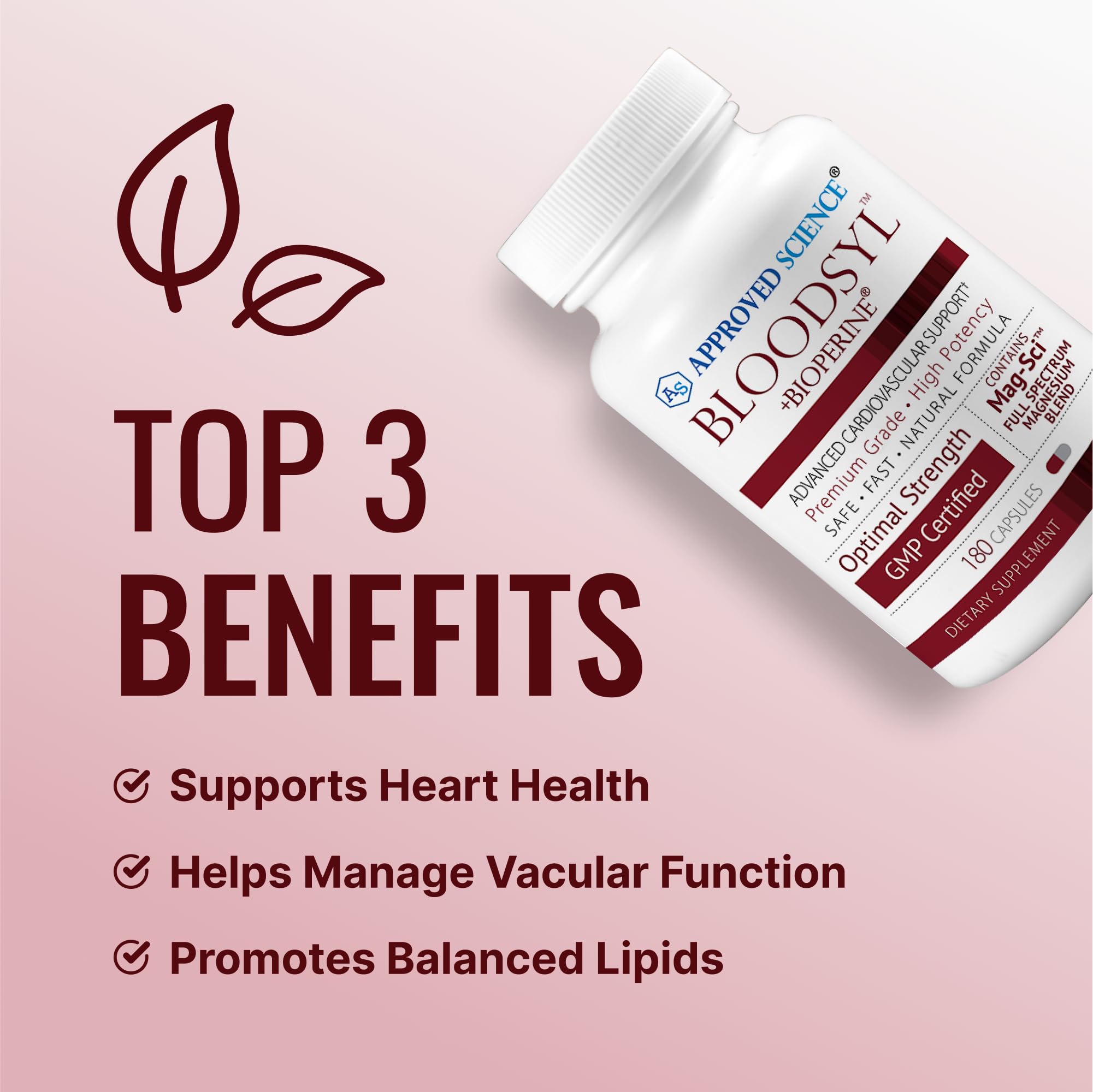 Bloodsyl magnesium complex capsules highlighted for mineral support.