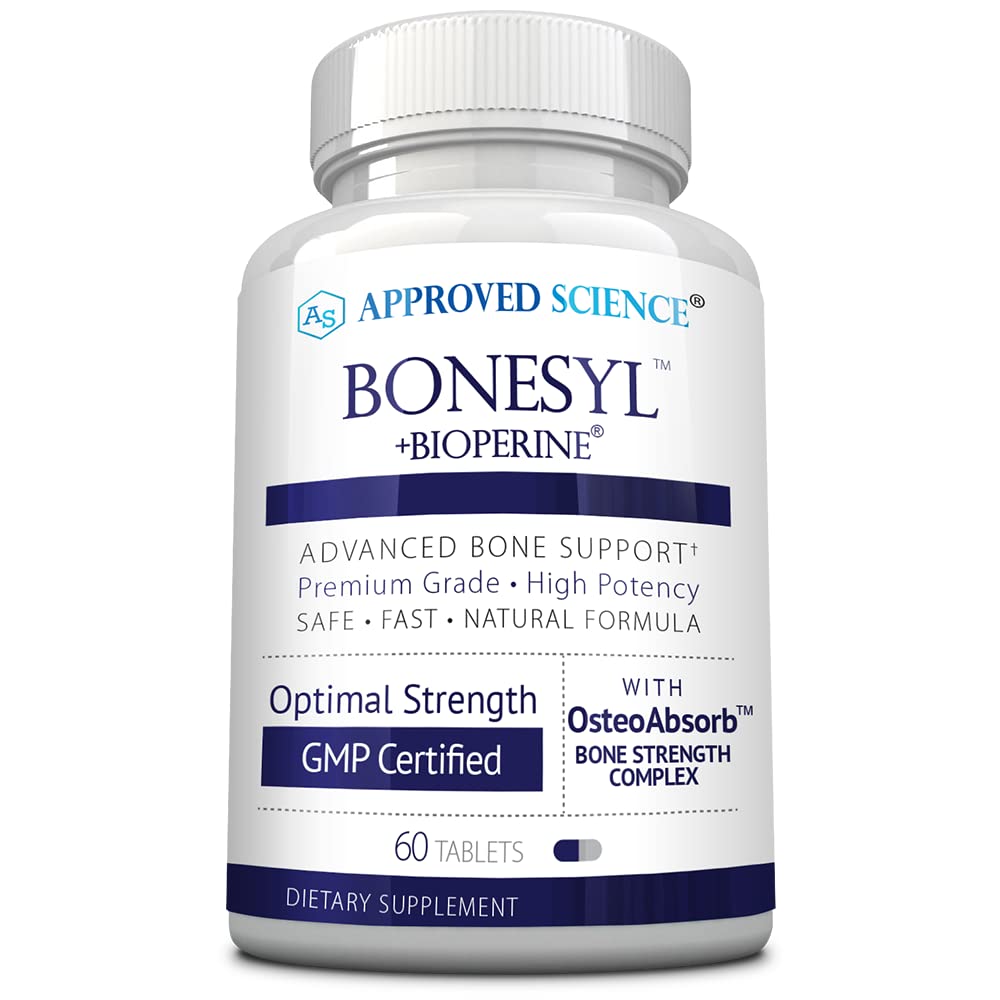 Approved Science Bonesyl bottle front showing calcium support for bone health.