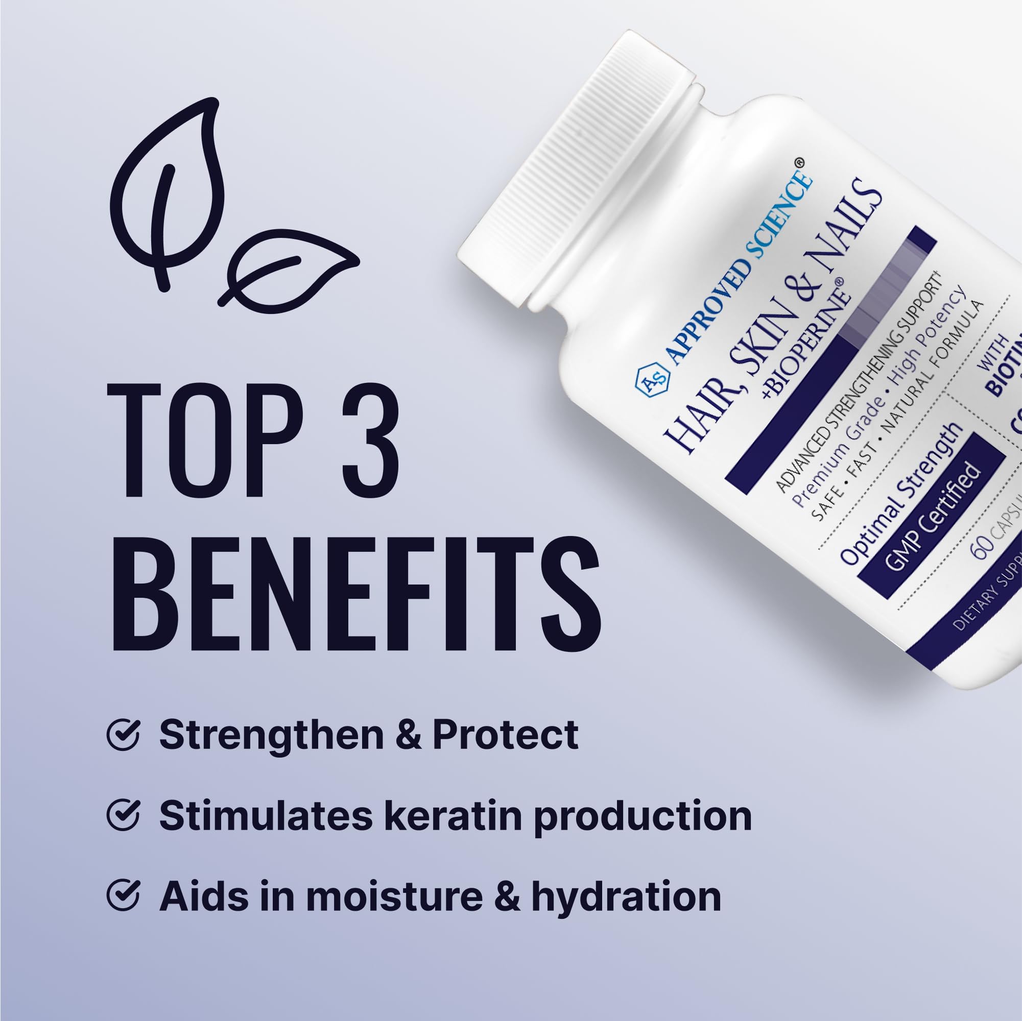 Approved Science bottle and label shows USA-made, GMP-certified quality.