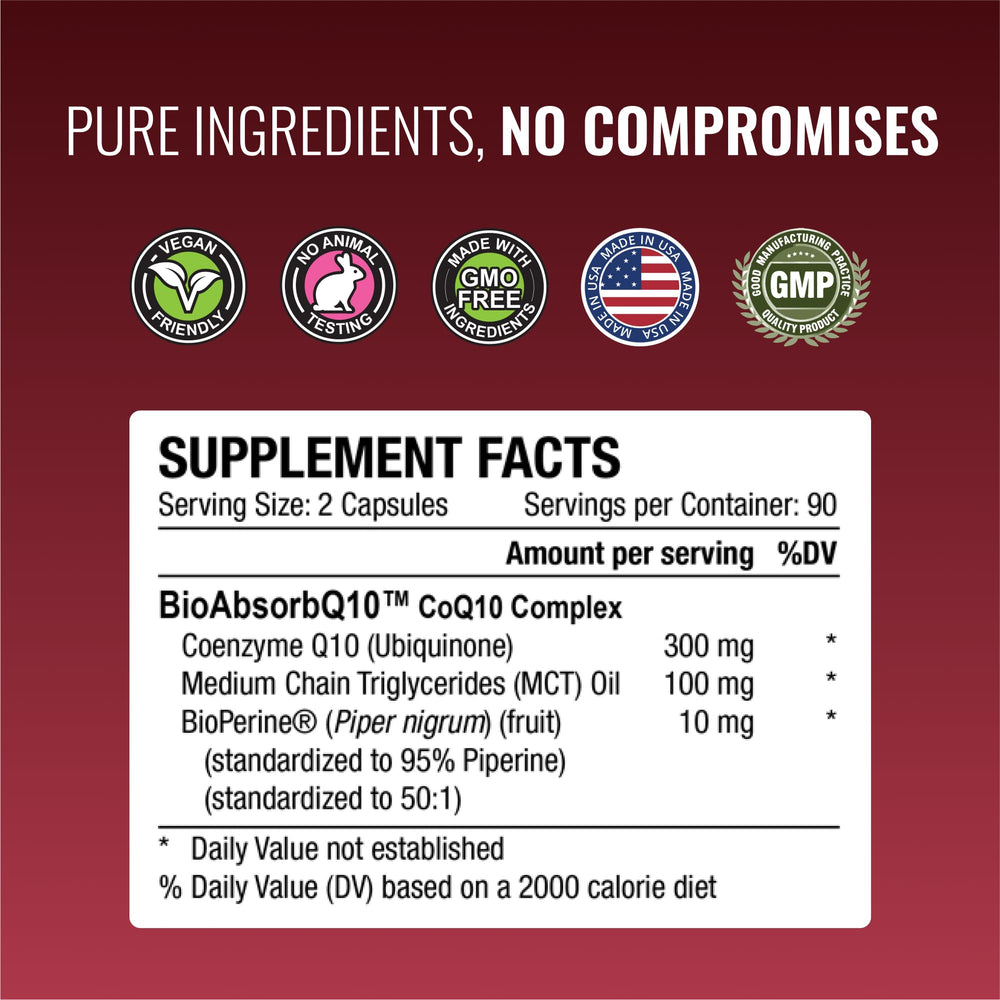 Vegan certification seal on Approved Science CoQ10 MD packaging