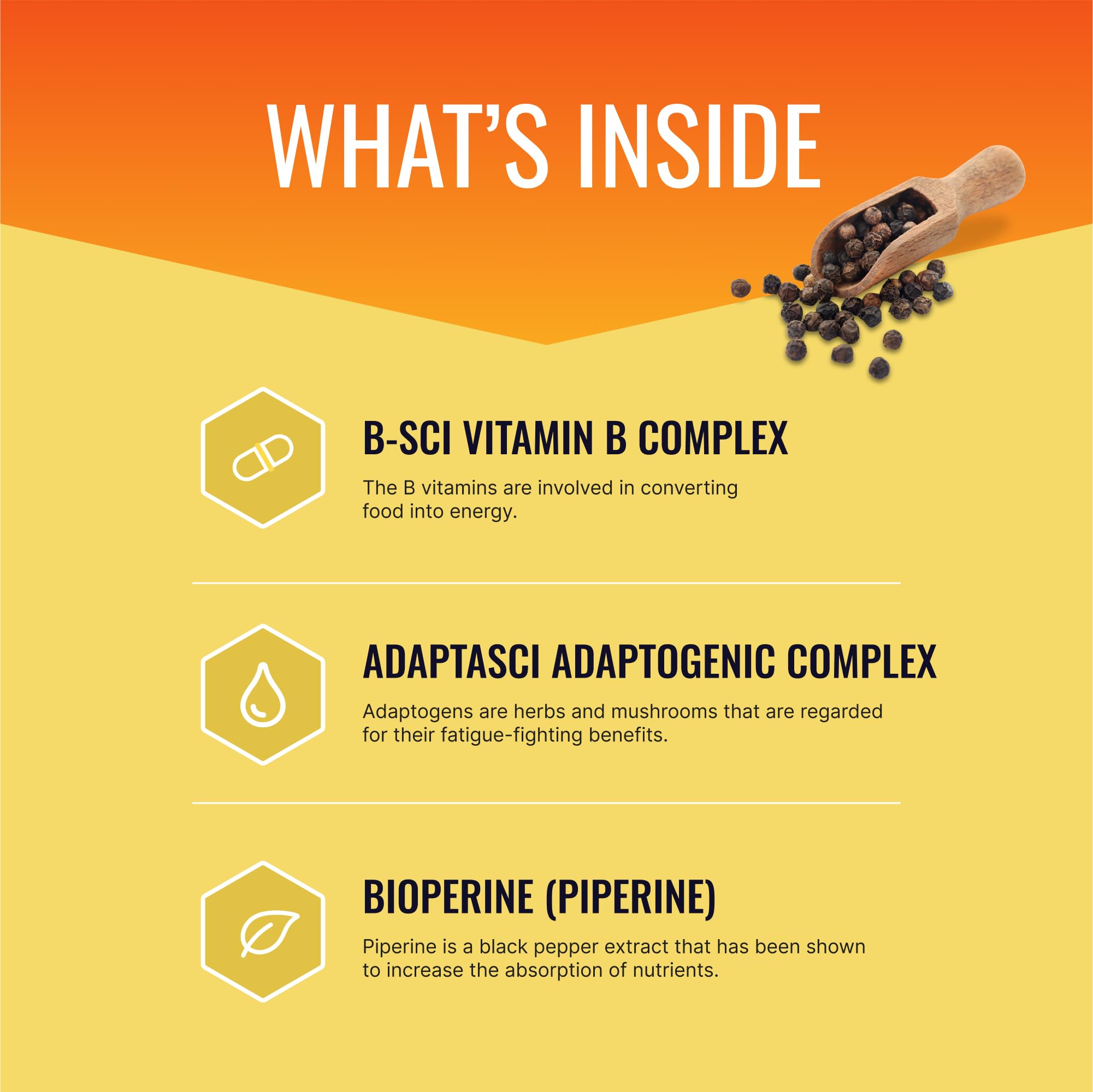 Approved Science Energysyl adaptogens blend bottle promoting balanced mood and resilience.