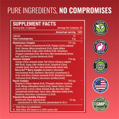 Approved Science Fruits & Veggies ingredient blend with berries greens and mushrooms