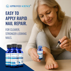 Approved Science Fungix Lemongrass essential oil highlight for refreshing nail upkeep.