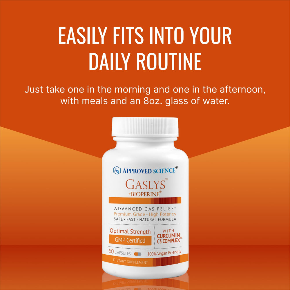 Gaslys capsules being poured into a glass for an easy daily routine.
