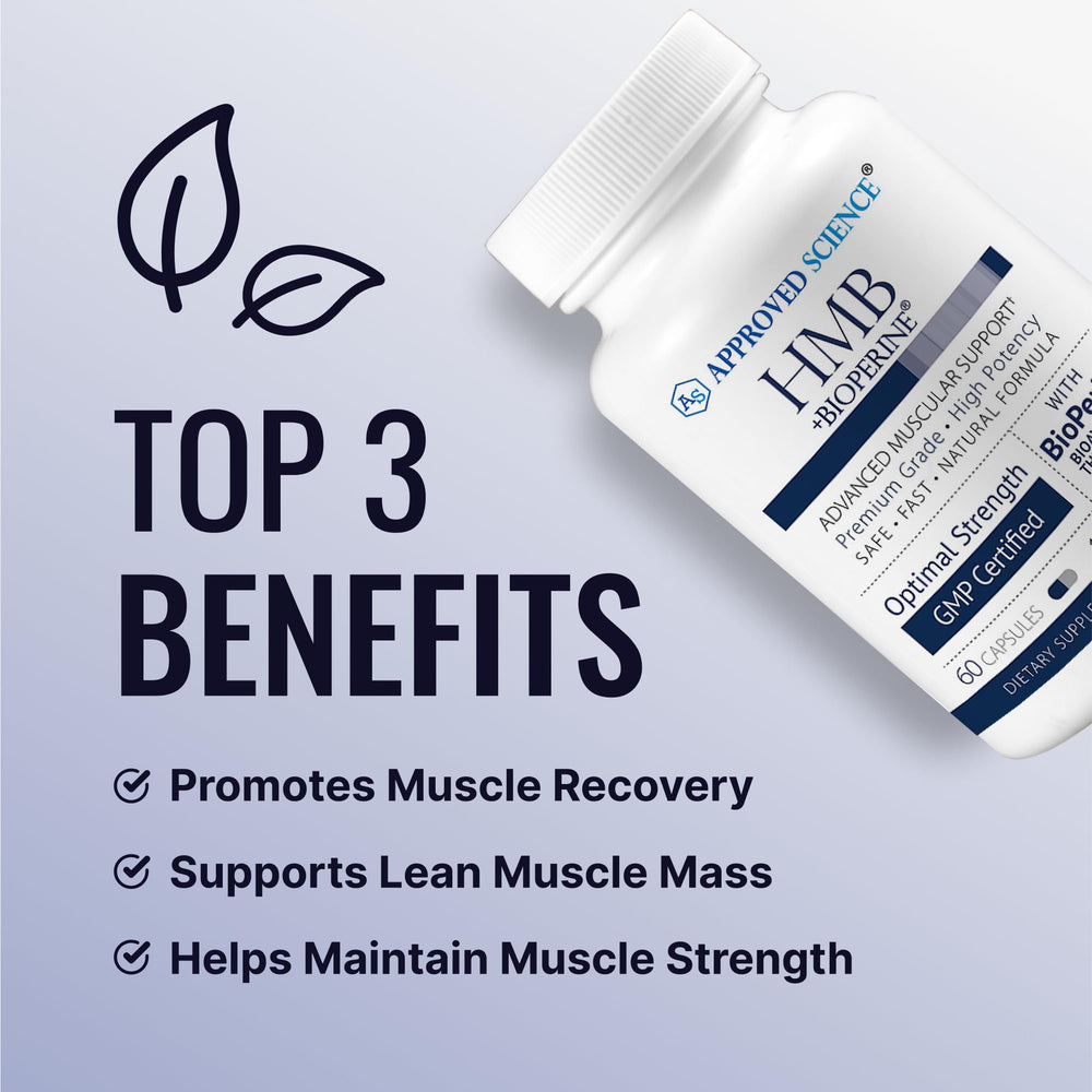 Approved Science HMB bottle front view for convenient daily supplementation