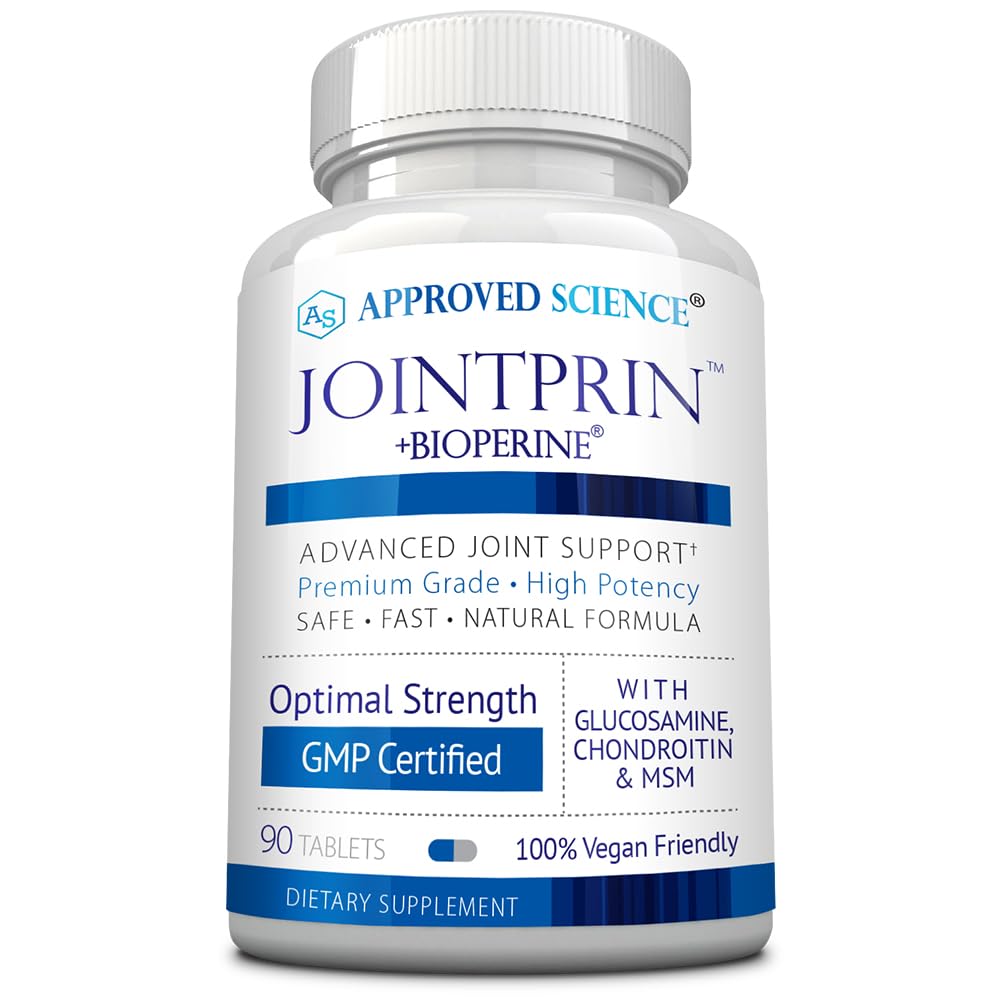 Approved Science Jointprin bottle front view for convenient daily joint support.