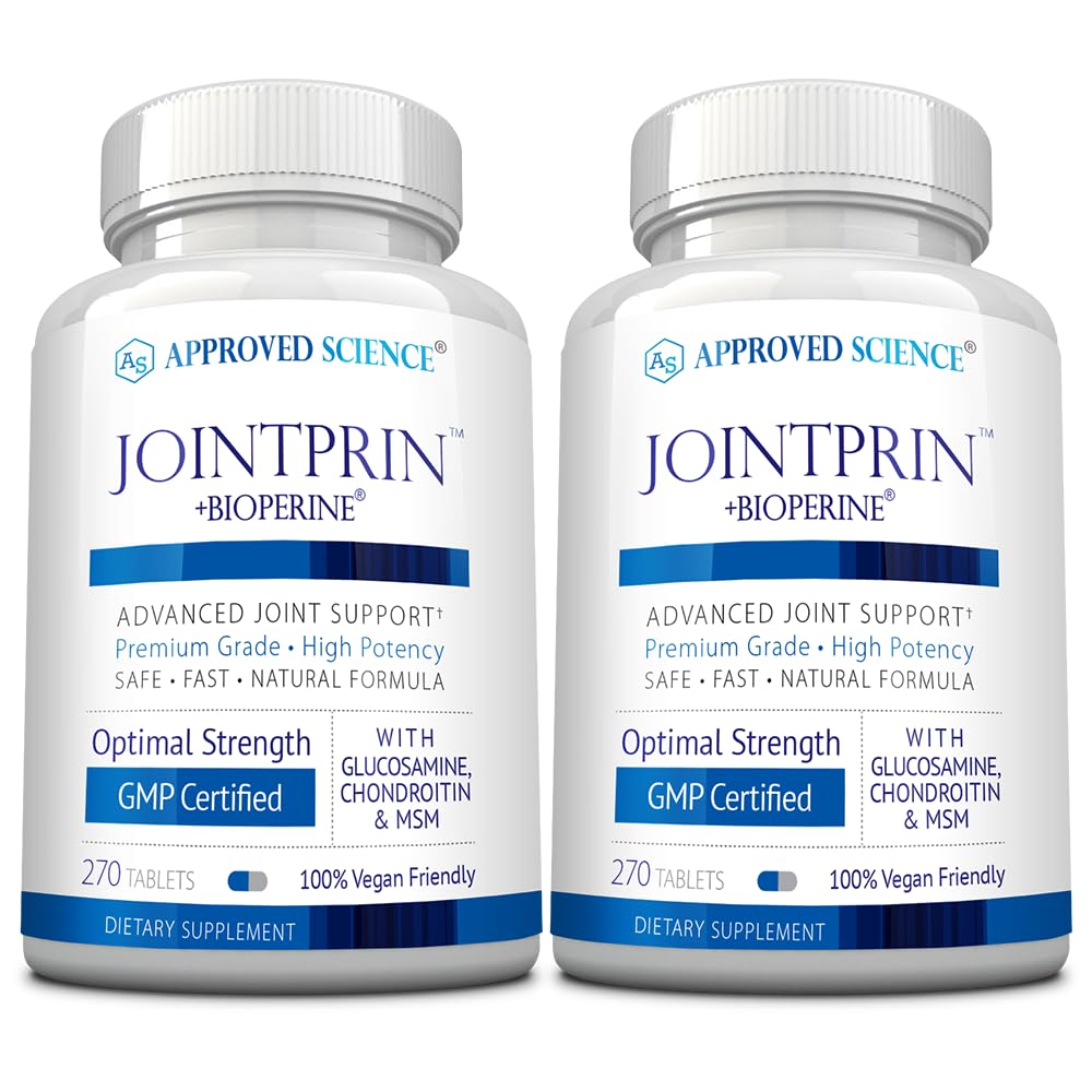 Approved Science Jointprin bottle label showing a 15-in-1 formula for joint support.
