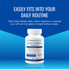 Approved Science Jointprin lifestyle shot suggests daily routine for mobility support.