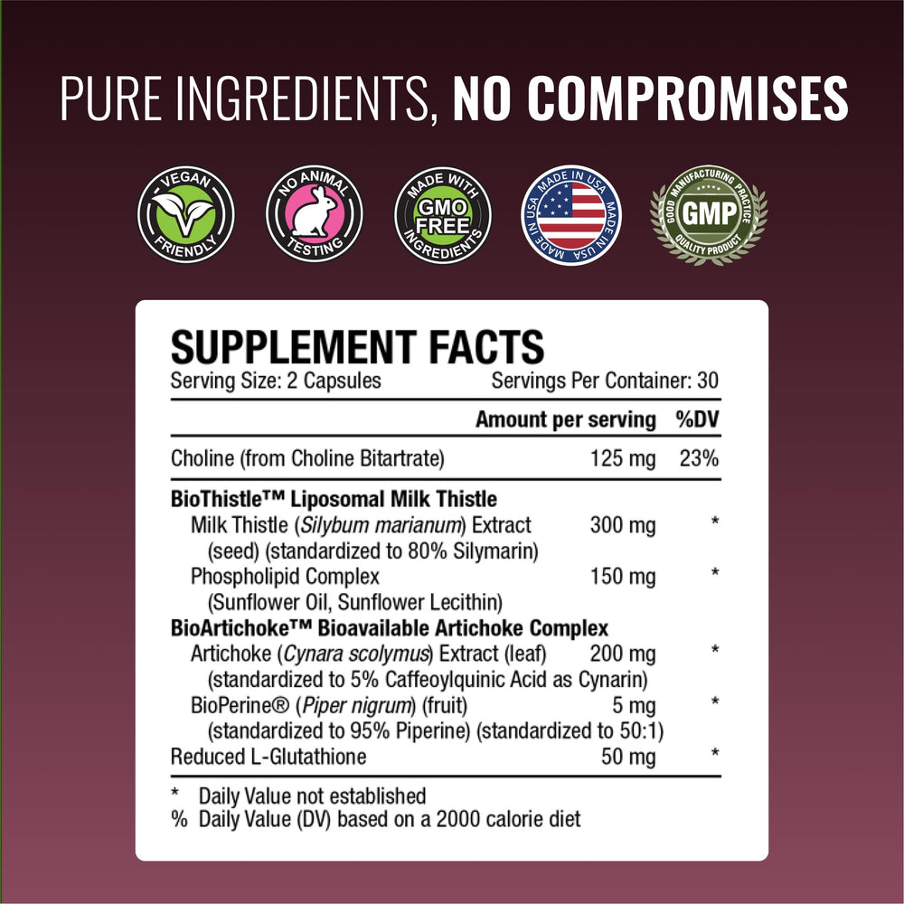 Approved Science Liversyl milk thistle blend indicating detoxification support