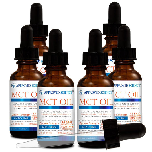 Approved Science MCT Oil bottle of coconut-derived MCT oil for everyday use