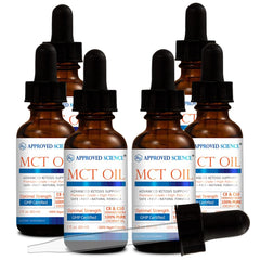 Approved Science MCT Oil bottle of coconut-derived MCT oil for everyday use
