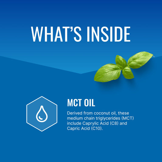 Approved Science MCT Oil label view emphasizes coconut-derived content.