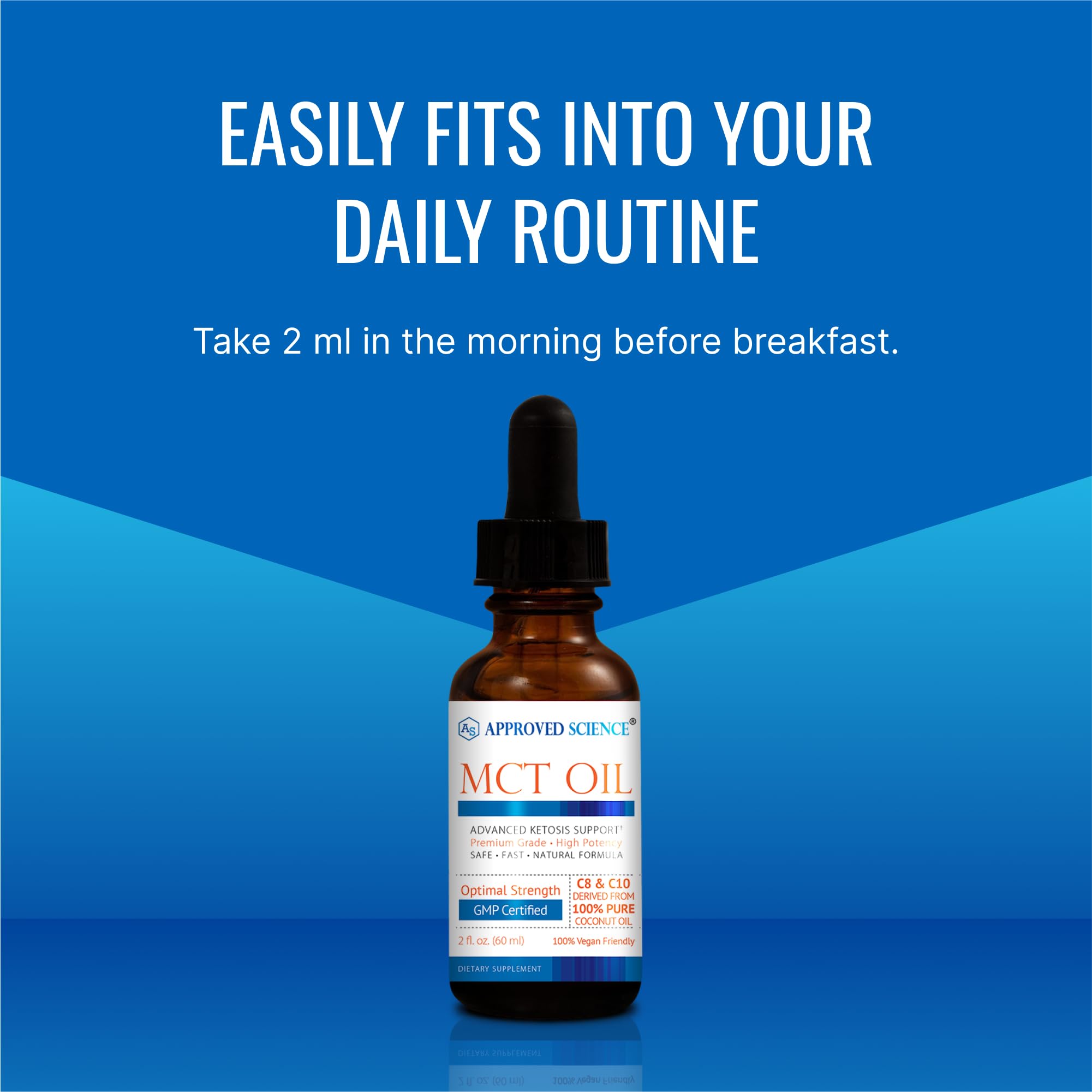 Six-pack display ready for daily coconut-derived fat routine