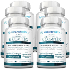 Approved Science Methylated B Complex bottle front shows full-spectrum B vitamins for daily support