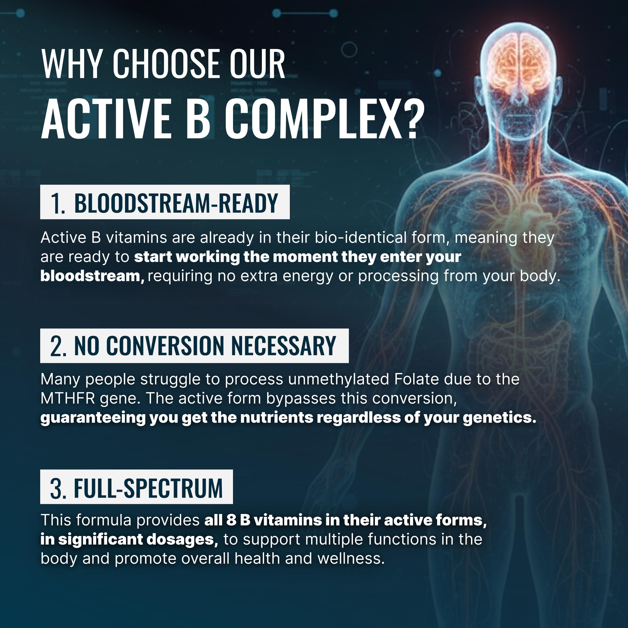 Approved Science Methylated B Complex capsules poured illustrate easy daily intake