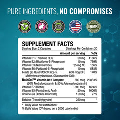 GMP-certified sticker closeup on Approved Science Methylated B Complex packaging