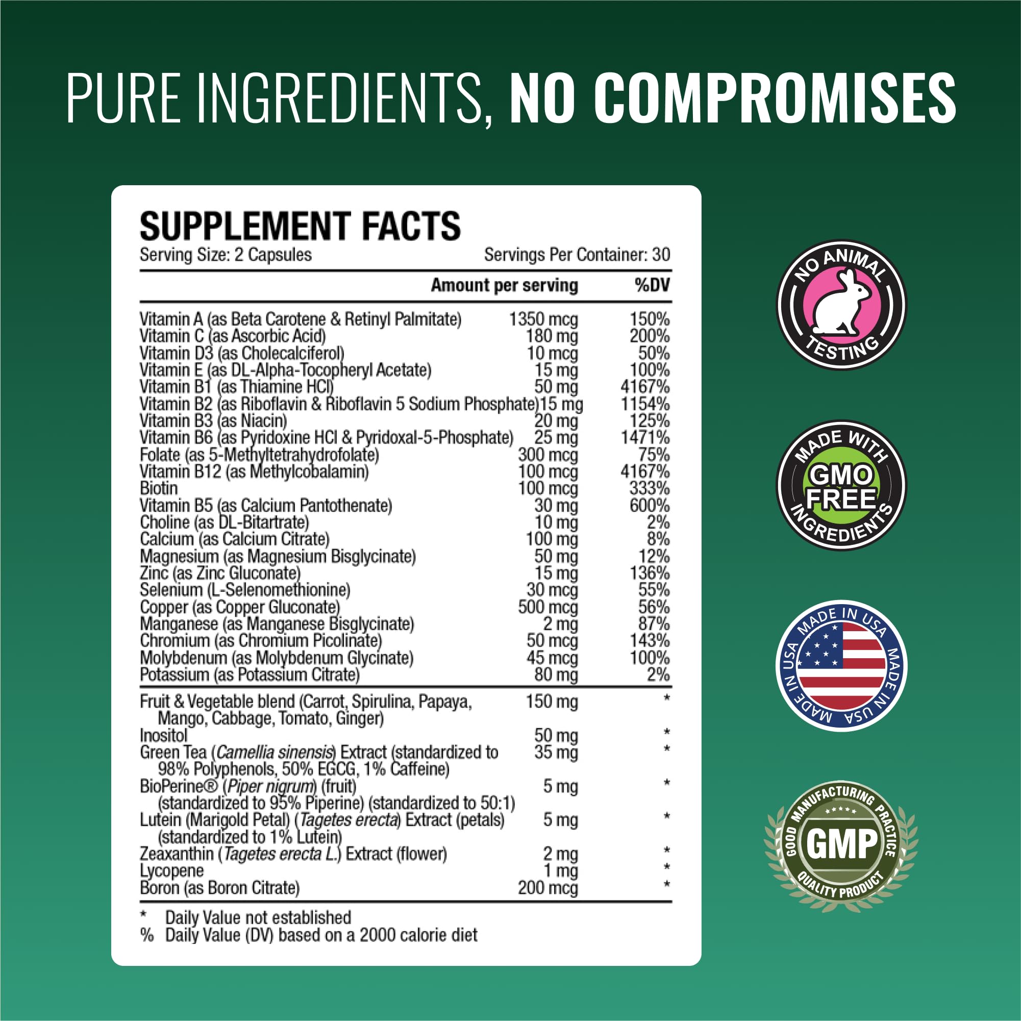 Approved Science Multi-Vitamin serving suggested for a consistent daily routine.
