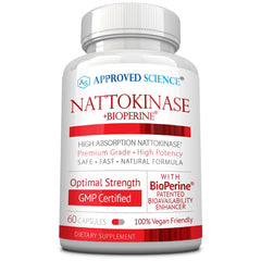 Approved Science Nattokinase bottle front for daily supplement use