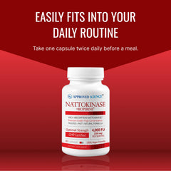 Approved Science nattokinase third-party tested for purity and potency.