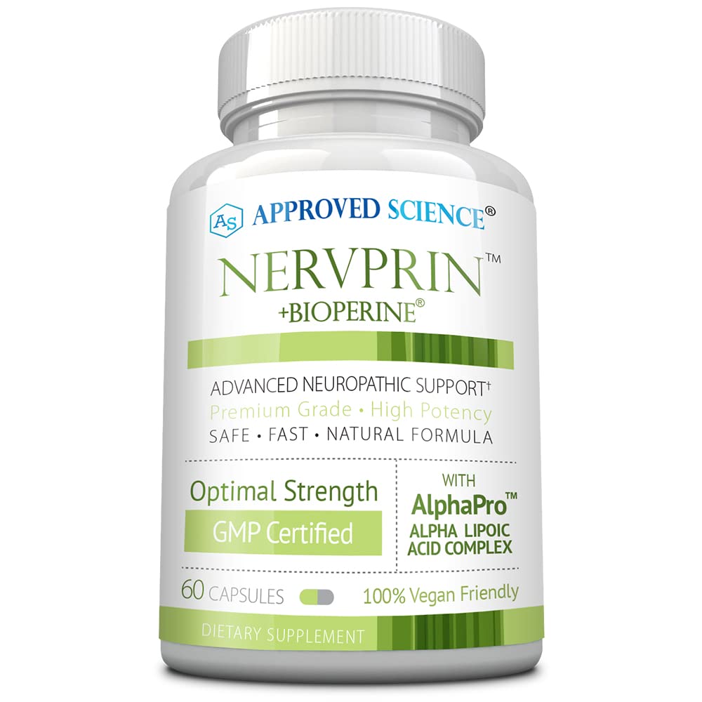 Approved Science Nervprin bottle cap with capsules for daily nerve support.
