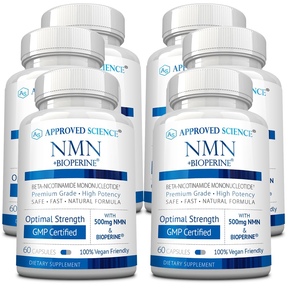 Approved Science NMN 500mg bottle supports daily energy and vitality.