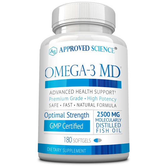 Approved Science Omega-3MD bottle front signaling cognitive support potential