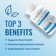 Approved Science Omega-3MD capsules in jar ready for daily use