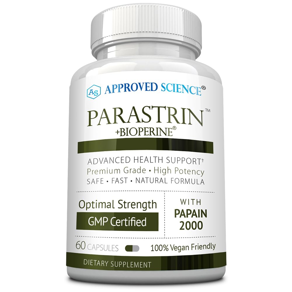Approved Science Parastrin bottle front with vegan capsules for daily wellness