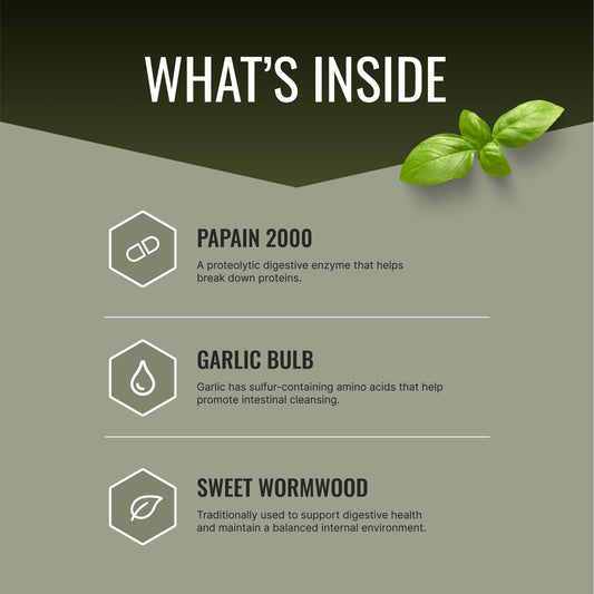 Parastrin bottle label shows key ingredients for informed use
