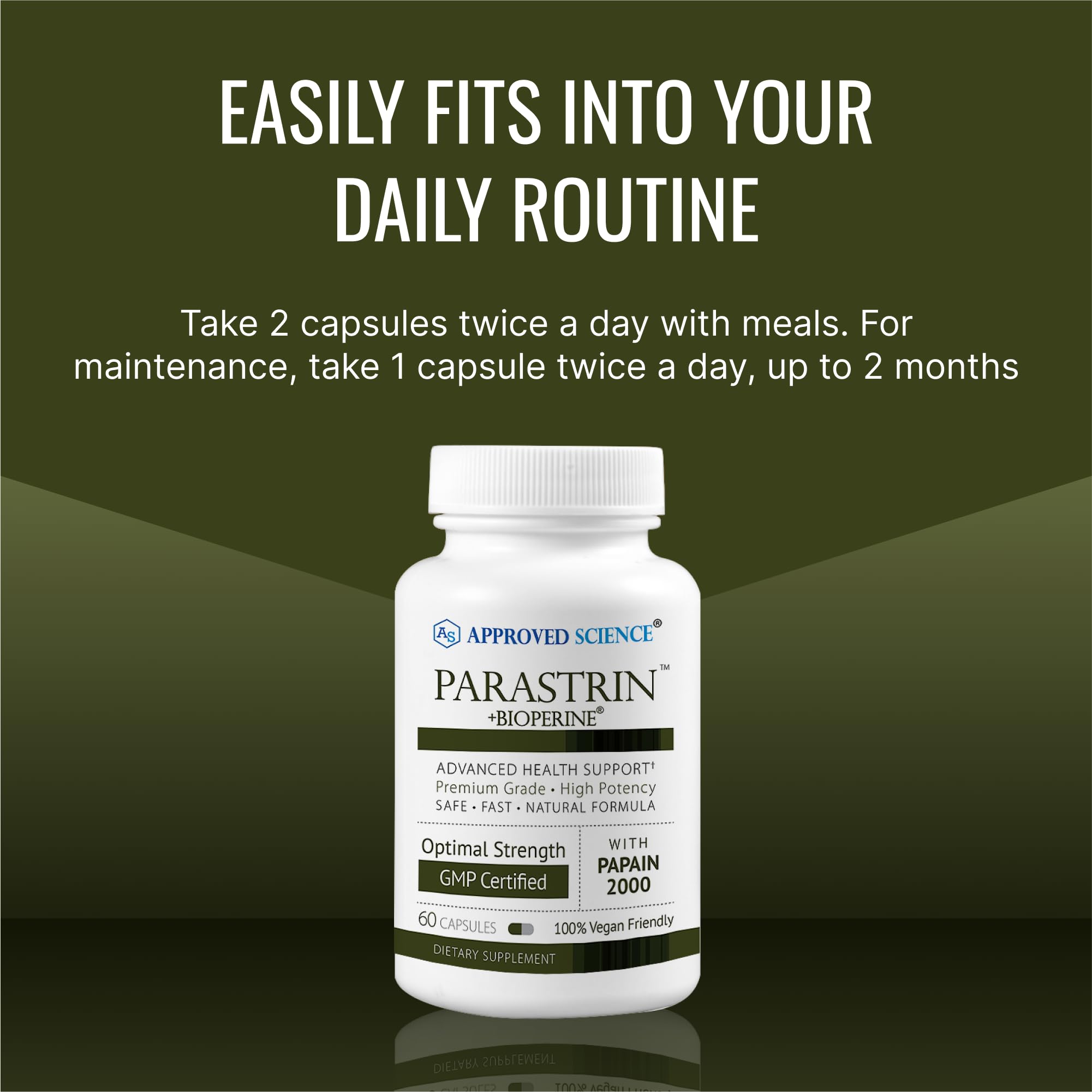 Parastrin bottle pour spout for easy daily dosing