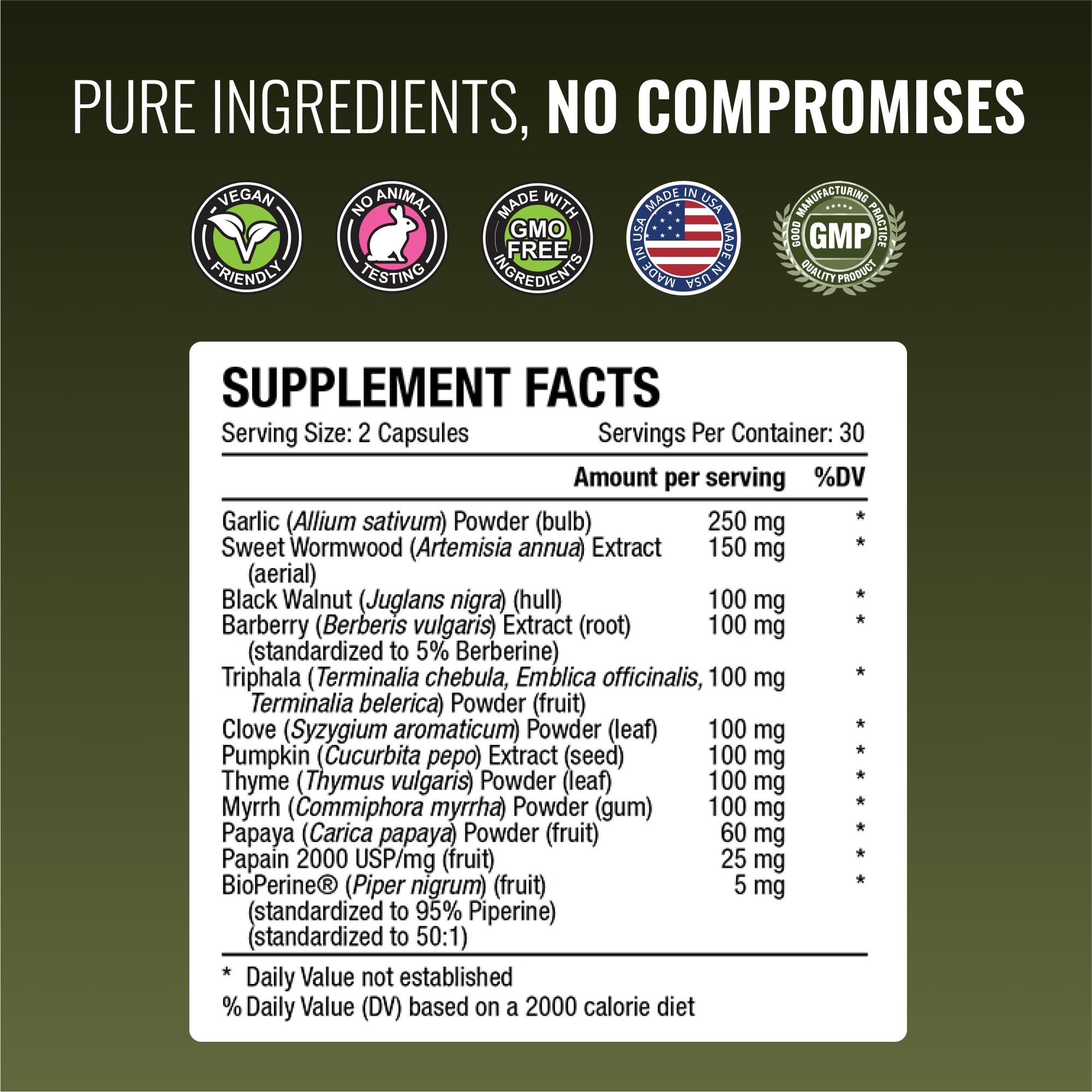 Parastrin packaging art highlights herbal blend and natural ingredients
