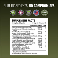 Parastrin packaging art highlights herbal blend and natural ingredients